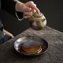 theiere ceramique glacure retro couvercle bol artisanaux