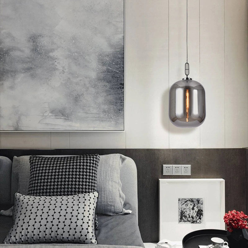 suspension moderne nordique en verre pour décor loft - vue 4 sur 8