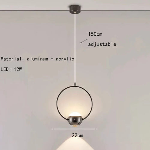lustre led rotatif moderne pour éclairage intérieur décoratif