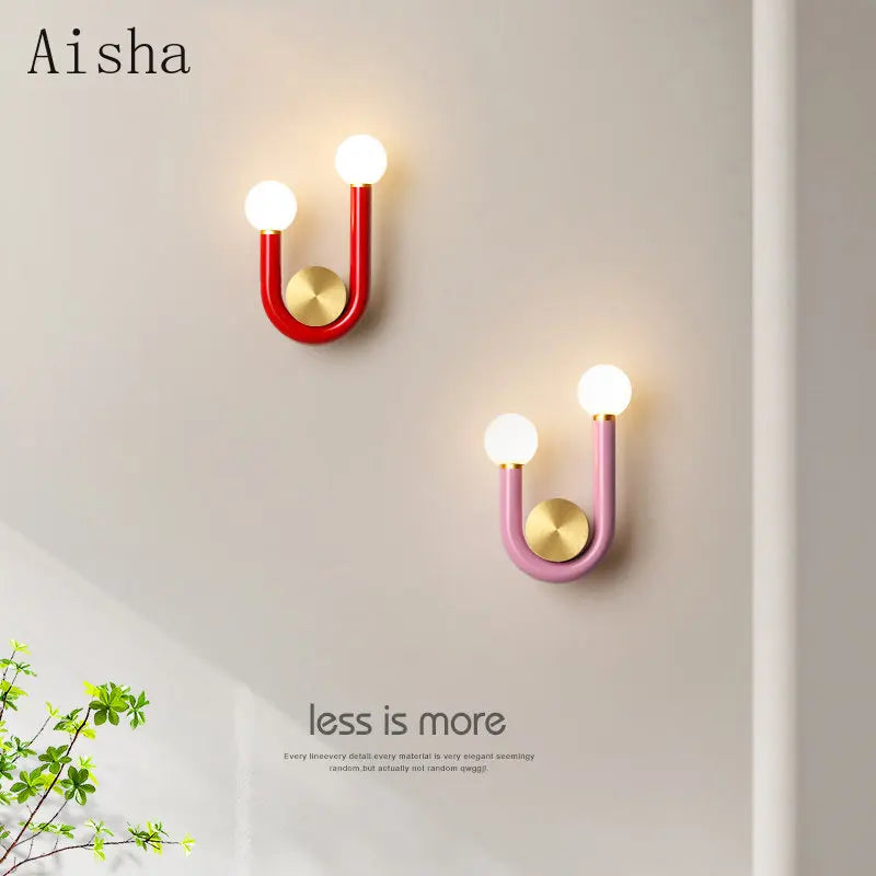 applique murale led créative en forme de u pour décoration enfant - vue 2 sur 11