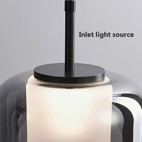 Suspension LED moderne en verre gris fumé à trois têtes - vue 5 sur 11