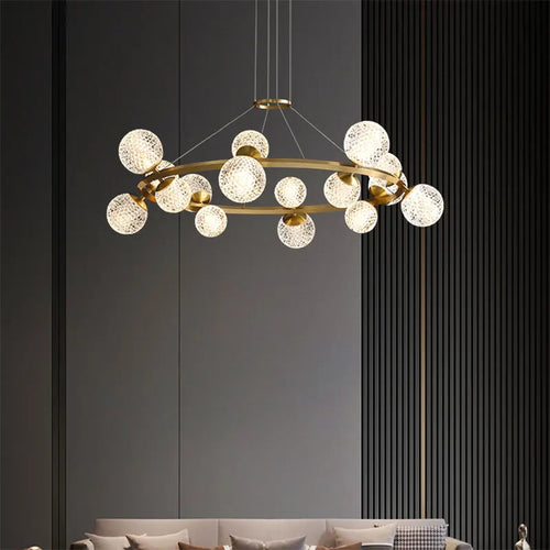 lustre Salle à manger moderne décoration de la maison en verre salon moderne intelligent LED luminaires intérieurs - vue 3 sur 12