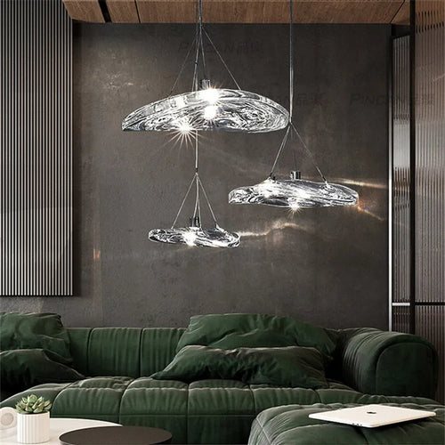 suspension en verre design art déco pour éclairage élégant - vue 6 sur 19