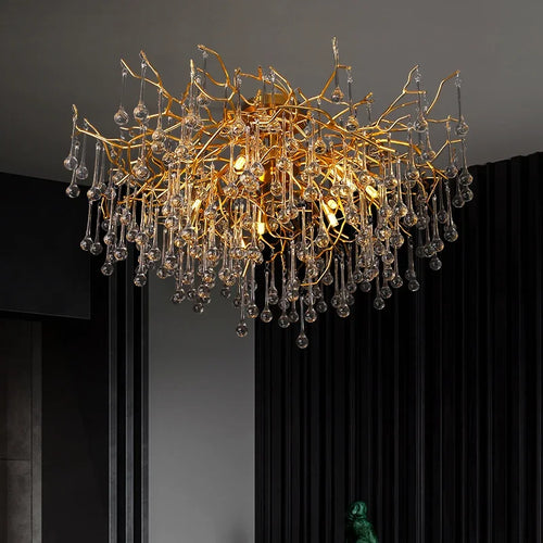 lustre nordique en cristal éclairage à led pour décoration intérieure - vue 6 sur 6