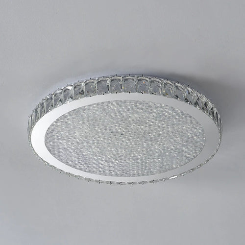 Plafonnier rond ultra-mince en cristal led moderne - vue 5 sur 5