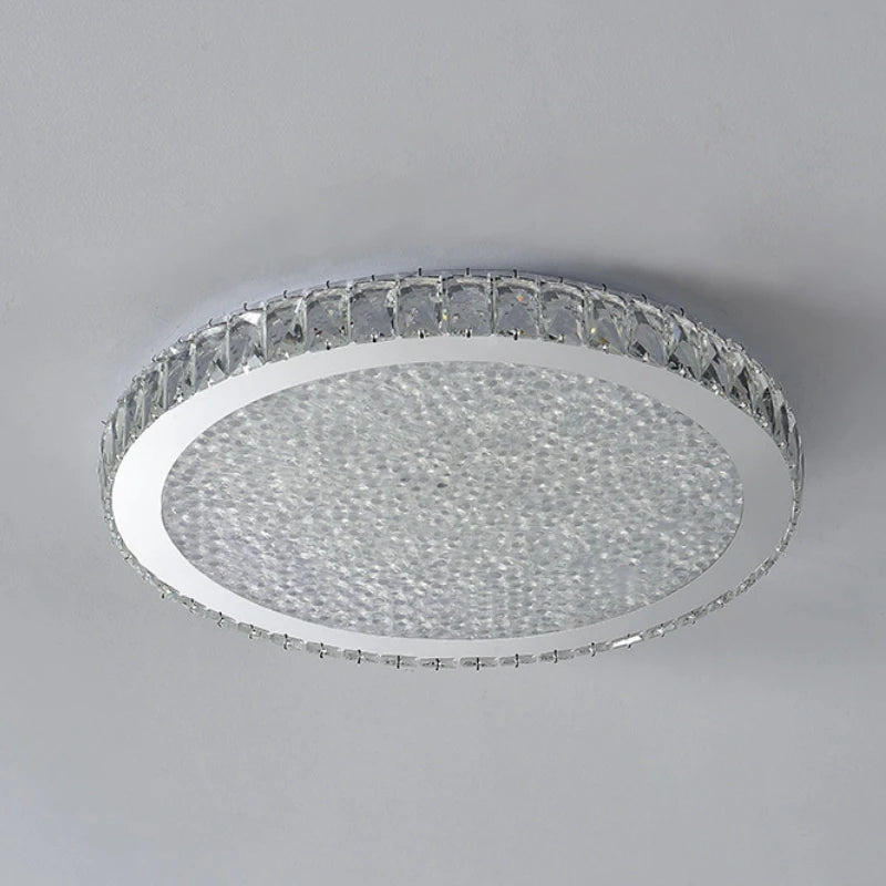 Plafonnier rond ultra-mince en cristal led moderne - vue 5 sur 5