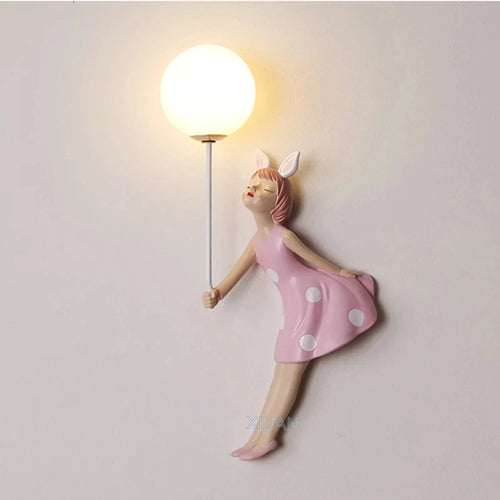 applique murale créative 3d pour fille abat-jour lune pour crèche - vue 3 sur 8