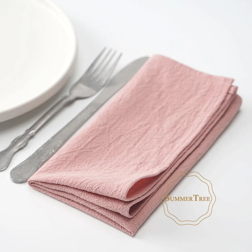 Serviette de table coton lavé style vintage rustique - vue 4 sur 7