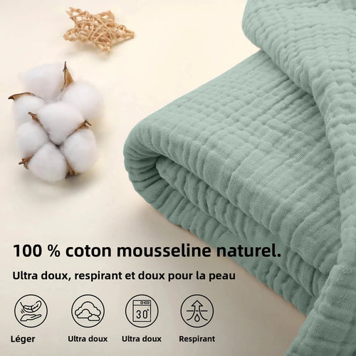 Plaid coton mousseline 6 couches leger style boheme - vue 5 sur 7