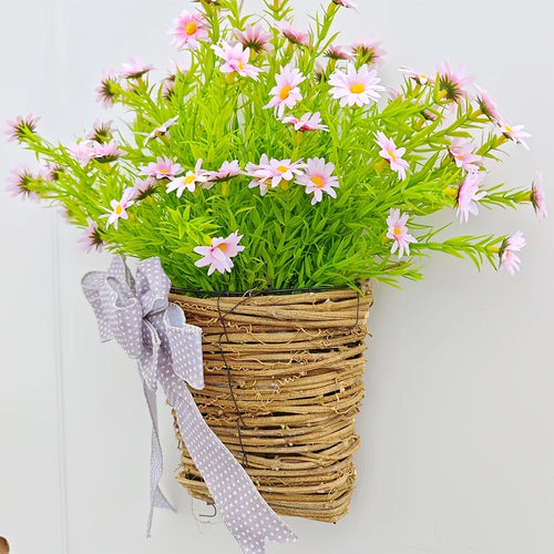 panier de fleurs artificielles couronne de printemps pour décoration de Pâques - vue 7 sur 10