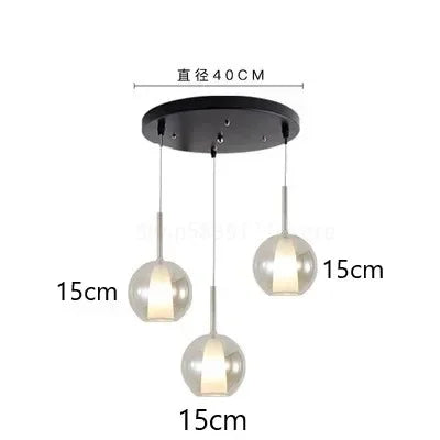 suspension en verre design nordique moderne pour éclairage décoratif - vue 12 sur 17