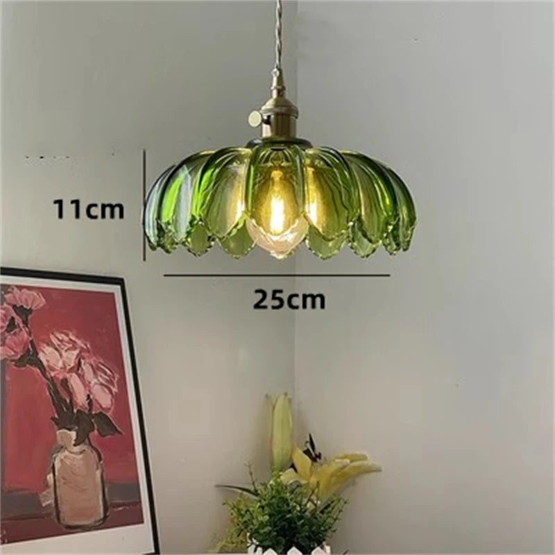 suspension en verre teinté vintage pour décoration intérieure