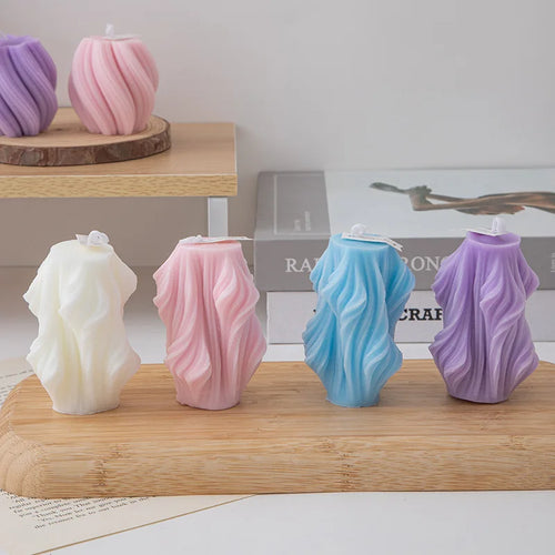 bougie parfumée créative décorative à vagues géométriques pour la maison - vue 5 sur 10