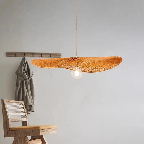 lustre led chanvre nordique simple moderne rétro créatif - vue 4 sur 5