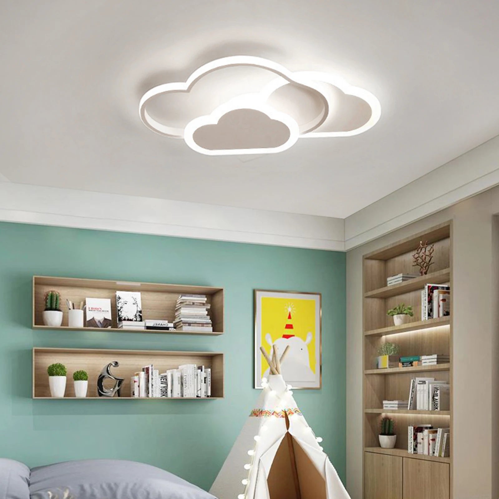 plafonnier led cloud éclairage moderne pour enfant - vue 5 sur 7