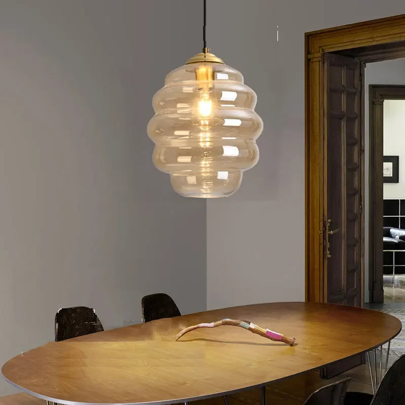 lustre moderne en verre pour cuisine et restaurant - vue 5 sur 15