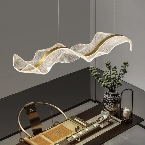 lustre led design moderne pour intérieur réglable en acrylique transparent - vue 3 sur 8