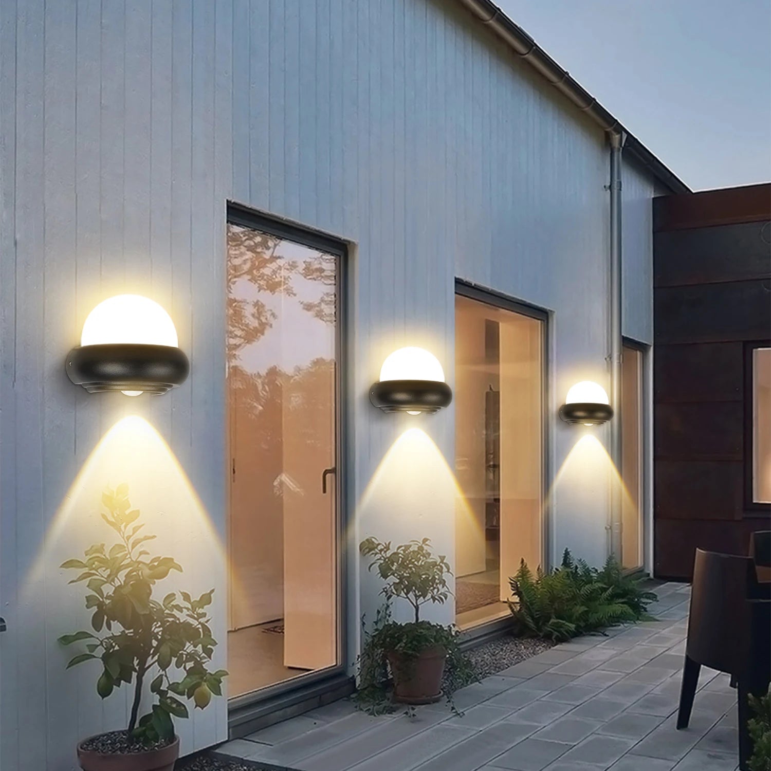 applique murale extérieure à led décoration lumineuse pour jardin et balcon - vue 6 sur 9