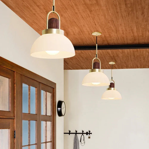 suspension en bois et verre pour décoration moderne - vue 3 sur 10