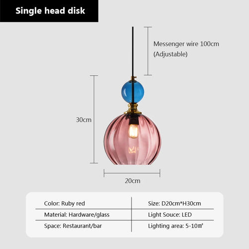 LED moderne couleur nordique bonbons suspension lumières pour chambre chambre d'enfants simple tête verre lampes suspendues luminaires de décoration intérieure - vue 10 sur 14
