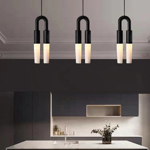 suspension led en métal avec cordon réglable et acrylique - vue 3 sur 6