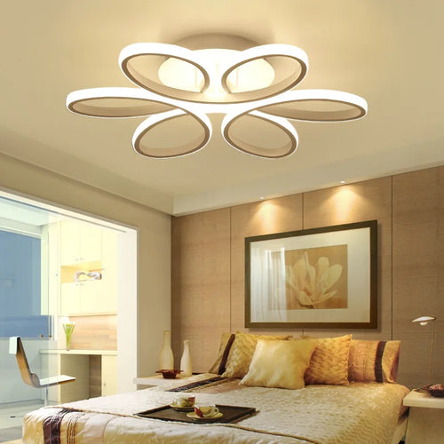 lustre moderne nordique led télécommande en forme de fleur - vue 5 sur 9