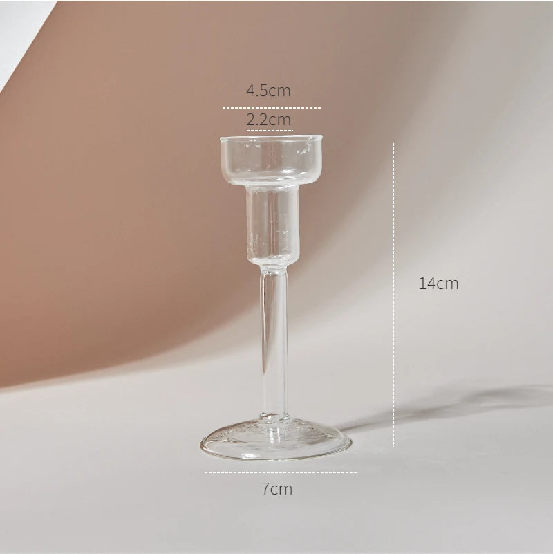 bougeoir en verre transparent décoration intérieure moderne nordique - vue 14 sur 31