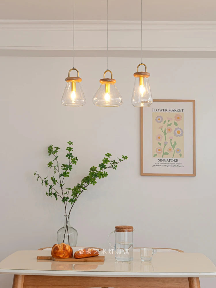 suspension abat-jour en verre transparent style art déco pour éclairage intérieur - vue 4 sur 11