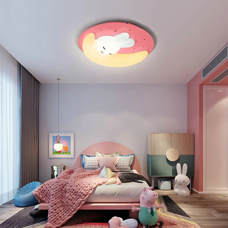 plafonnier led design nordique en forme de lapin luminaire décoratif d'intérieur - vue 4 sur 18
