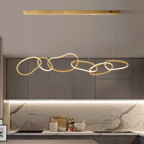Lustre design moderne LED pour salon éclairage intérieur de salle à manger - vue 5 sur 11