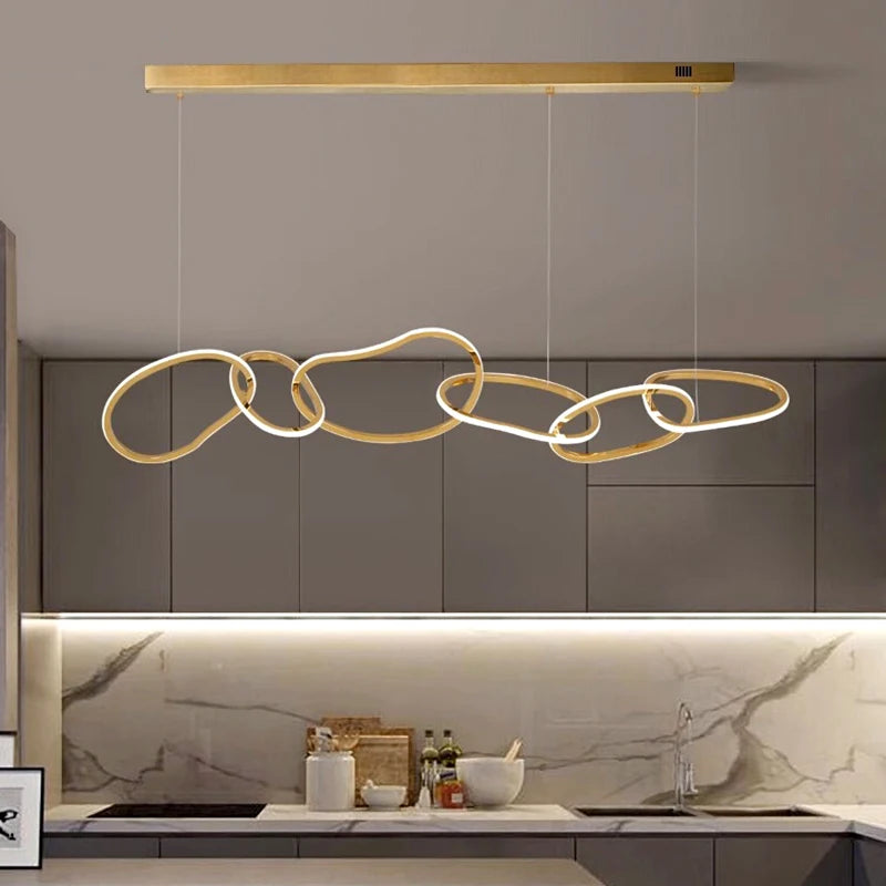 Lustre design moderne LED pour salon éclairage intérieur de salle à manger - vue 4 sur 11
