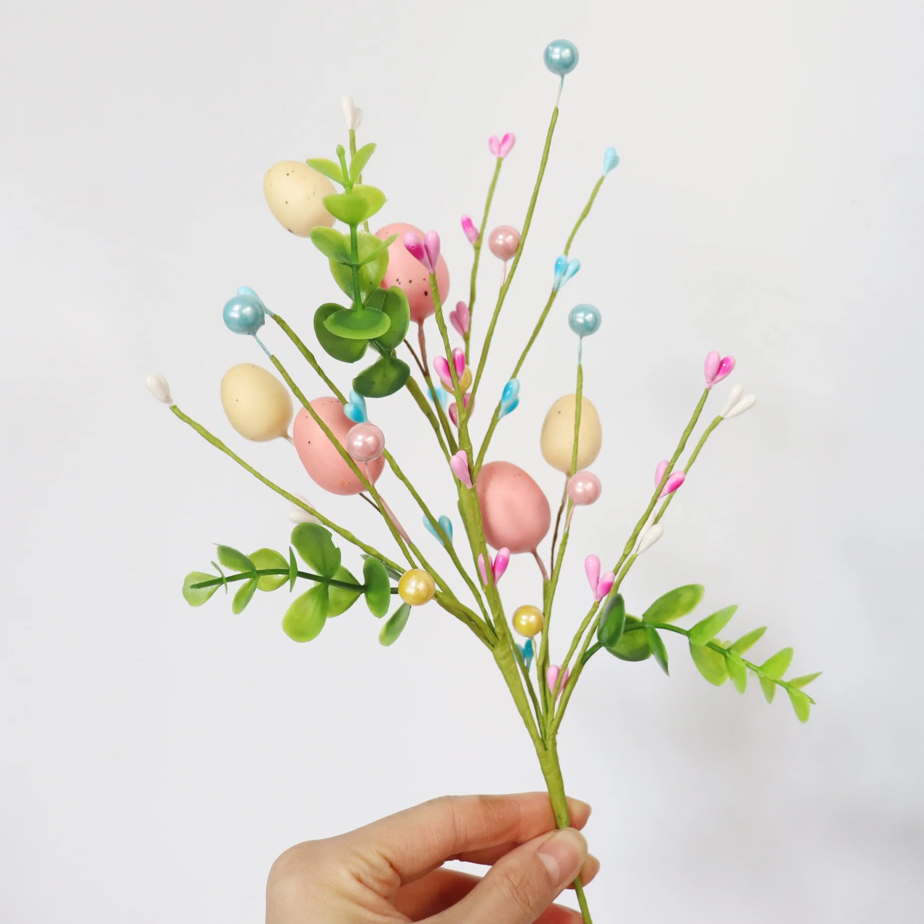 décoration œuf artificiel fleurs mousse pour pâques diy - vue 5 sur 17