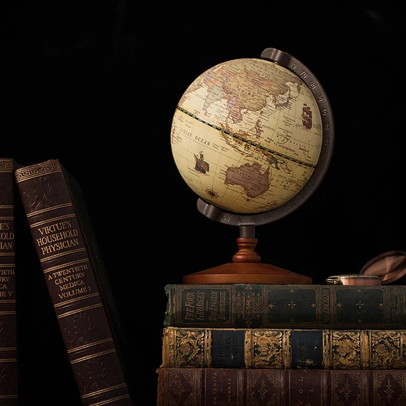 globe terrestre éducatif avec base en bois rétro - vue 5 sur 7