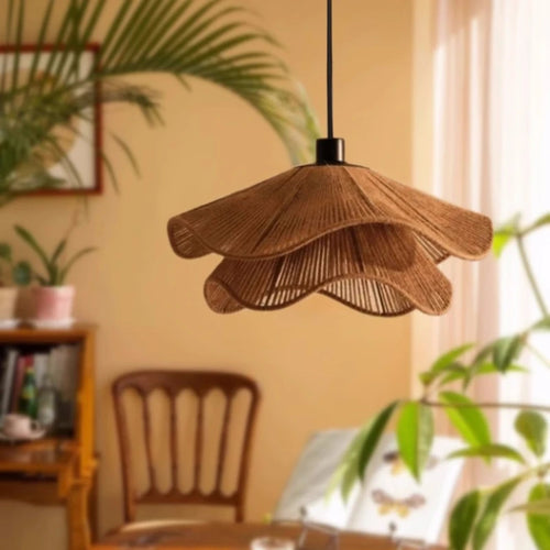 suspension Nordique chanvre E27 LED salle à manger japonais tricoté chambre - vue 5 sur 14