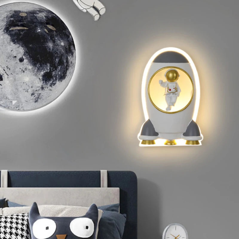 applique murale créative fusée pour chambre enfant - vue 3 sur 8
