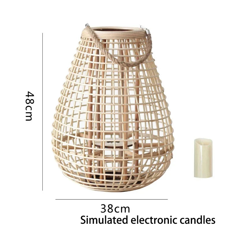 Lampe à vent en rotin avec pieds - vue 17 sur 18