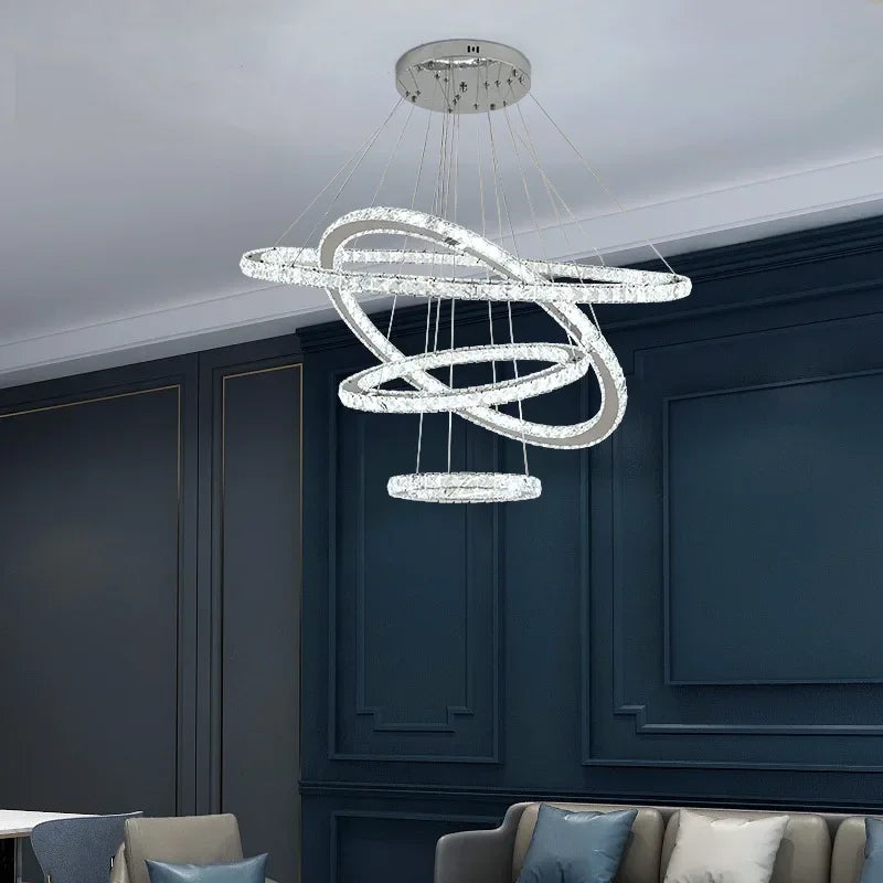 lustre en cristal winfordo pour hall d'exposition - vue 4 sur 11