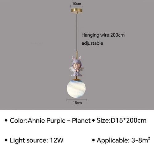 applique murale led design lune et planète pour décoration intérieure - vue 14 sur 18