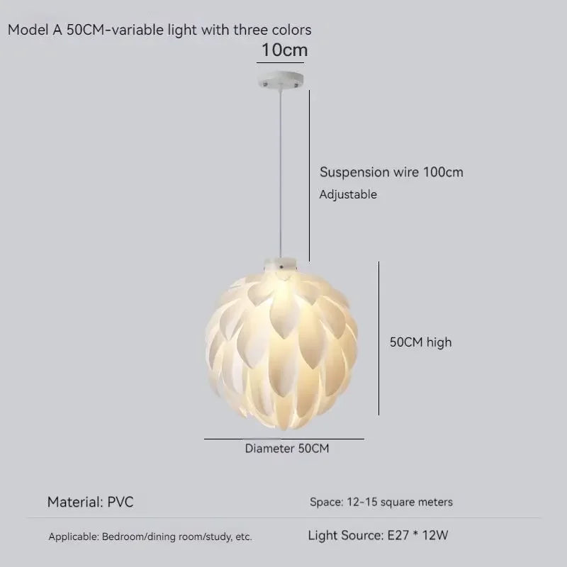 Suspension Créatif Nordique Fleur Acrylique Pin LED Simple Salon Chambre Enfants Décoration Éclairage Intérieur