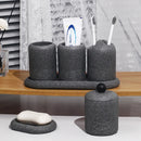 kit moderne d'accessoires de salle de bain en sable et gravier
