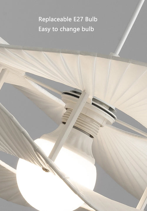 Suspension à chapeau nordique E27 lampes suspendues en tissu blanc pour salon salle à manger chambre lustre LED Luminaire d'intérieur - vue 6 sur 7
