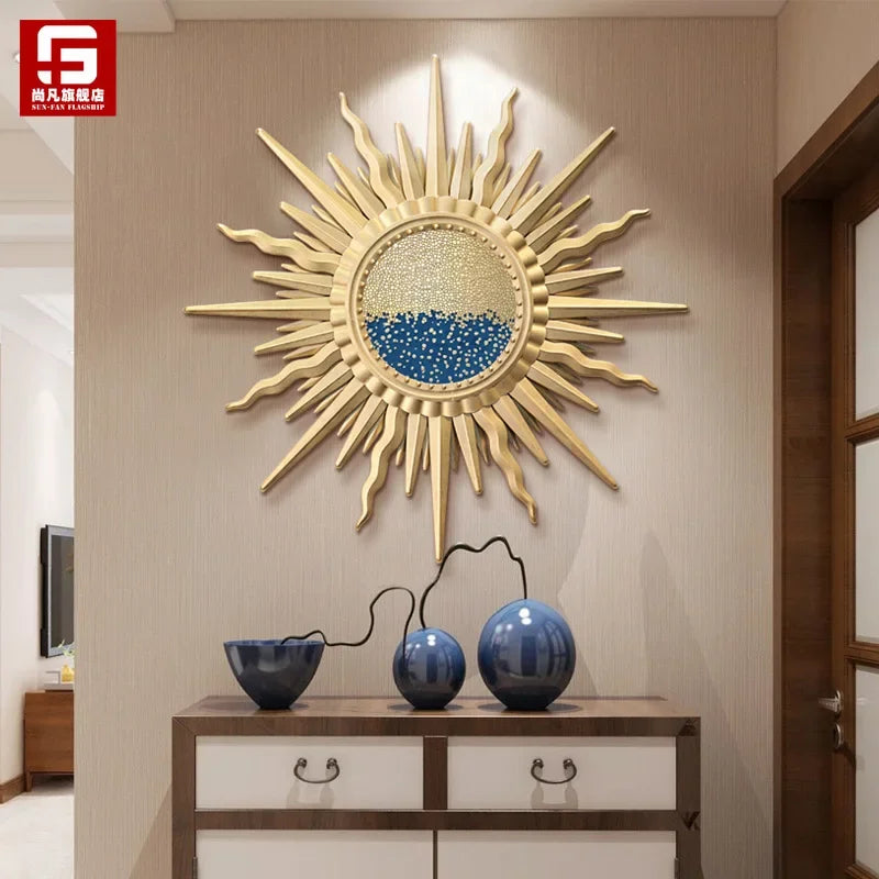 miroir mural tournesol en fer forgé décoratif - vue 8 sur 12