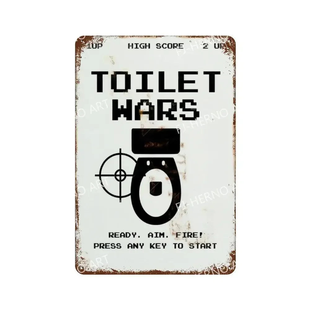 plaque en métal rétro décoration amusante pour toilettes - vue 11 sur 23