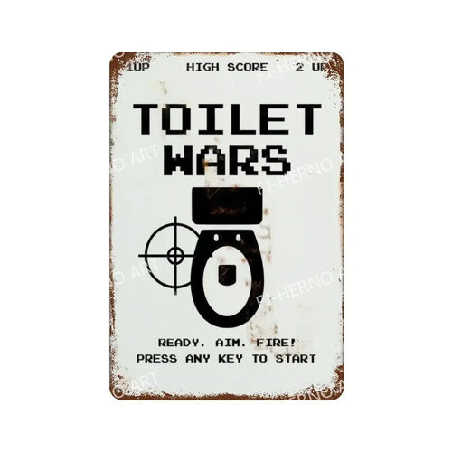plaque en métal rétro décoration amusante pour toilettes - vue 11 sur 23