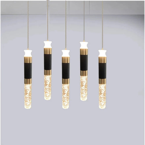 suspension led double sources de lumière en cristal nordique - vue 5 sur 11