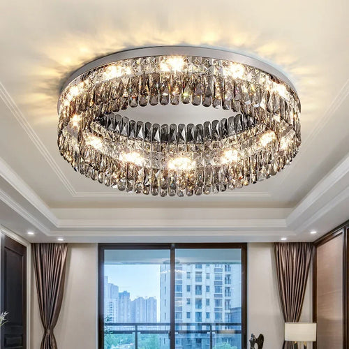 lustre moderne en cristal led design élégant pour décoration intérieure - vue 2 sur 18
