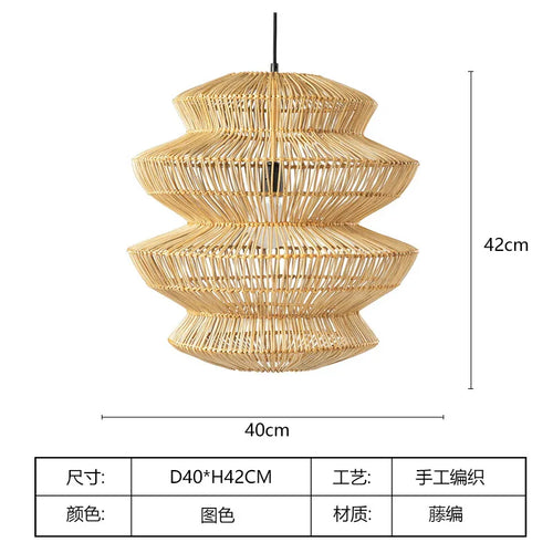 suspension en rotin chinois artisanale pour décoration intérieure - vue 11 sur 12