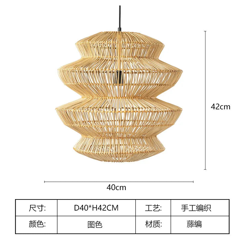 suspension en rotin chinois artisanale pour décoration intérieure - vue 11 sur 12