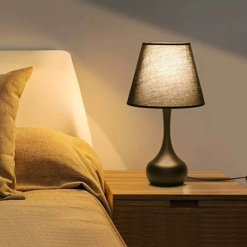 Lampes LED nordique modernes abat-jour en tissu - vue 3 sur 10