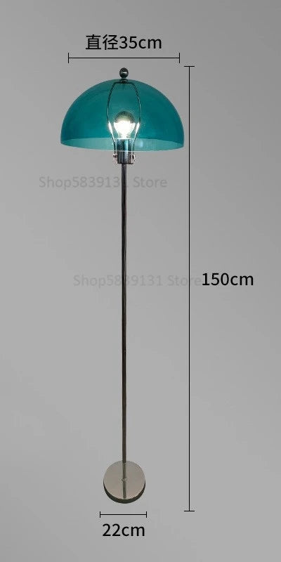 lampadaire led rétro en acrylique avec abat-jour coloré nordique - vue 10 sur 22